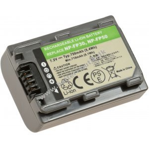 Batteri til Sony DCR-DVD305E 750mAh