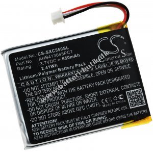 Batteri passer til wireless Hovedtelefon Sennheiser PXC 550, Type AHB413645PCT osv.