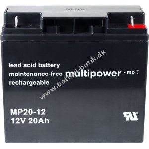 Powery Blybatteri (multipower) til UPS APC Smart-UPS RBC 7 20Ah (erstatter ogs 18Ah)