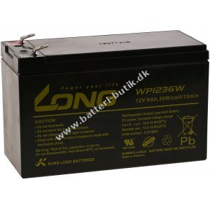 KungLong Bly-Gel Batteri til UPS APC Back-UPS BR500I 9Ah 12V (Erstatter ogs 7,2Ah / 7Ah)