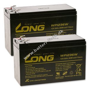 KungLong Blygel Batteri til UPS APC Back-UPS RS 1500 9Ah 12V (erstatter ogs 7,2Ah / 7Ah)