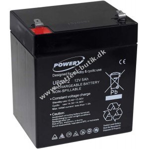 Powery Bly-Gel Batteri til APC RBC 46 5Ah 12V
