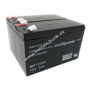 Powery Blybatteri MP1236H kompatibel med UPS APC RBC48 9Ah 12V (Erstatter ogs 7,2Ah/7Ah)