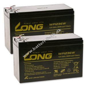 KungLong Blygel Batteri kompatibel med UPS APC RBC 109 9Ah 12V (erstatter ogs 7,2Ah / 7Ah)