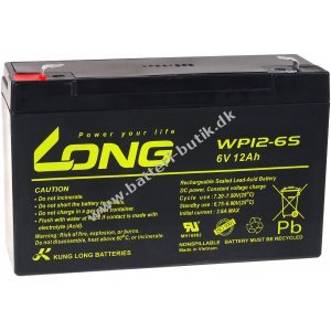 KungLong Blybatteri WP12-6S kompatibel med YUASA Typ NP12-6 6V 12Ah