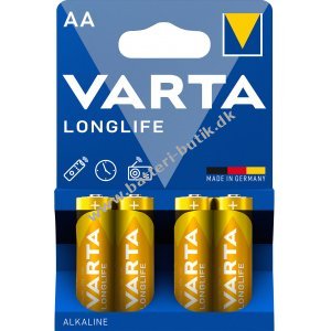 Varta Batteriern AA LR06 Alkaline Mignon Longlife 1,5V 4er Blister