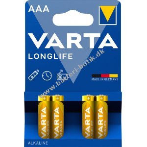 Varta Batteriern AAA LR03 Alkaline Micro Longlife 1,5V 4er Blister