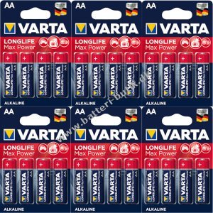 Varta Max Tech AA Alkaline Batterier  24 Stk 6x4 Blisterpakning