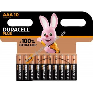 Duracell Batteri Alkaline Micro AAA LR03 1,5V Plus Extra Life 10er Blister