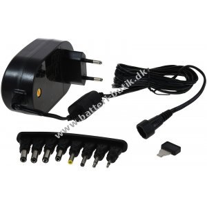 Universal-Strmforsyning inkl. 8x DC-Adapter 5V-15V 36W 3A