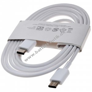 Original Samsung USB-C-auf-USB-C-Kabel EP-DW767 zum Aufladen, 1,8 m, 3 A, 25 W/45 W, Hvid