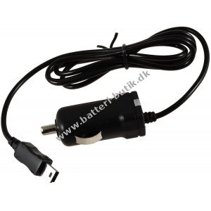 Powery ladekabel til bil med integreret TMC-Antenne 12-24V til Navigon 1300 med Mini-USB