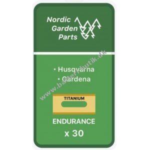 30 x Endurance Knive til Husqvarna Robotplneklipper Titanuim 0,75mm 595 08 44-01 (61-066) inkl. Skruer