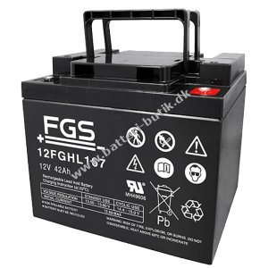 FBatteri til Solar, Solfanger, Solceller GS 12FGHL167 High Rate Longlife Blybatteri 12V 42Ah