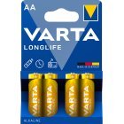 Varta Batteriern AA LR06 Alkaline Mignon Longlife 1,5V 4er Blister