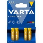 Varta Batteriern AAA LR03 Alkaline Micro Longlife 1,5V 4er Blister