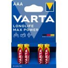 Varta Batteriern AAA LR03 Alkaline Micro Longlife Max Power 1,5V 4er Blister