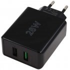 goobay 28W Dual-Hurtiglader USB-A QC 3.0 Sort