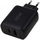 goobay 2-Port USB-Hurtiglader USB-PD/QC Adapter 45 W Sort